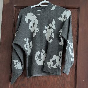 Reitmans Charcoal Floral Sweater